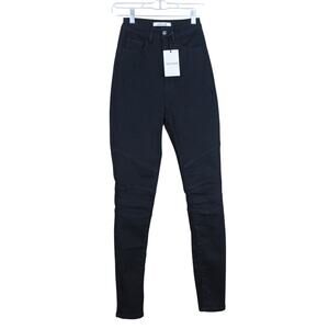 NWT Roberto Cavalli Black 3 Pocket Slim Fit High Rise Skinny‎ Jeans Pants Size S